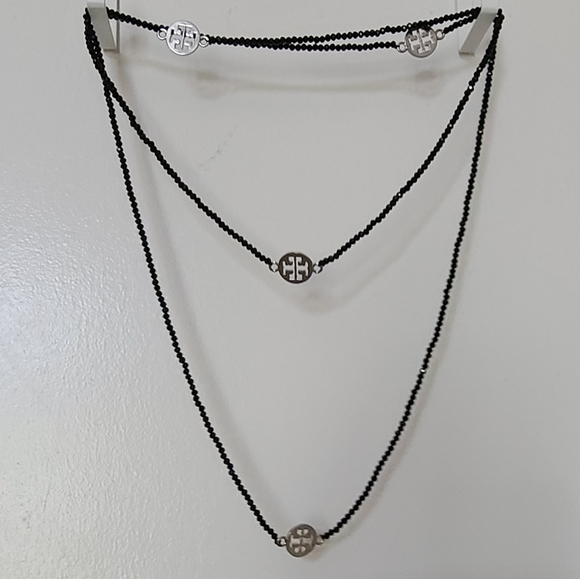 Long Tory Burch shiny black beads long necklace - Picture 5 of 5